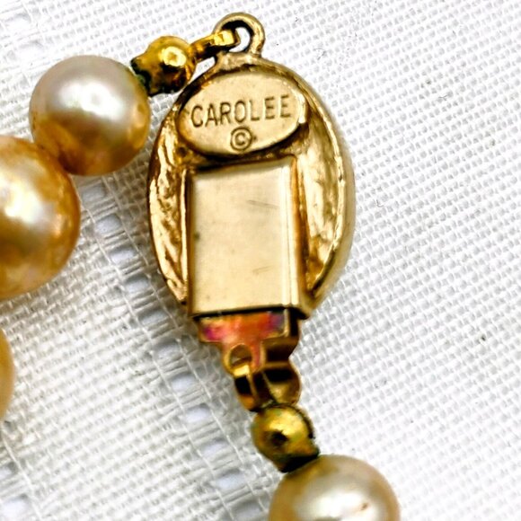 Carolee 18" faux pearl necklace with clasp vintage - Picture 6 of 10